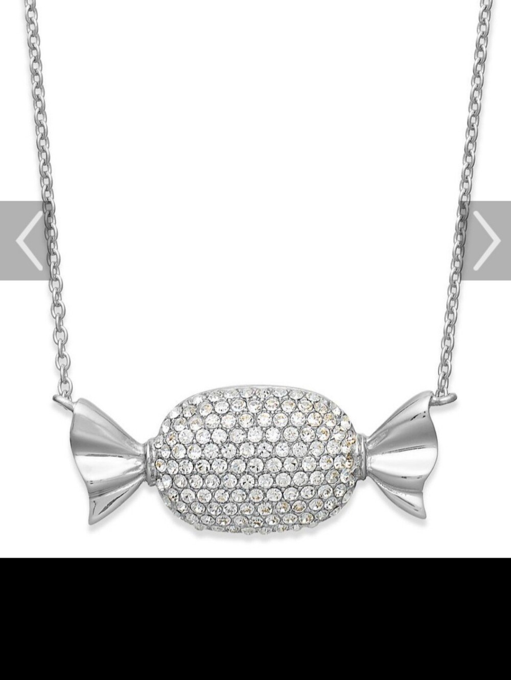 BN Sis By Simone Smith CZ Wrapped Candy & Chain - Platinum Plated Silver...